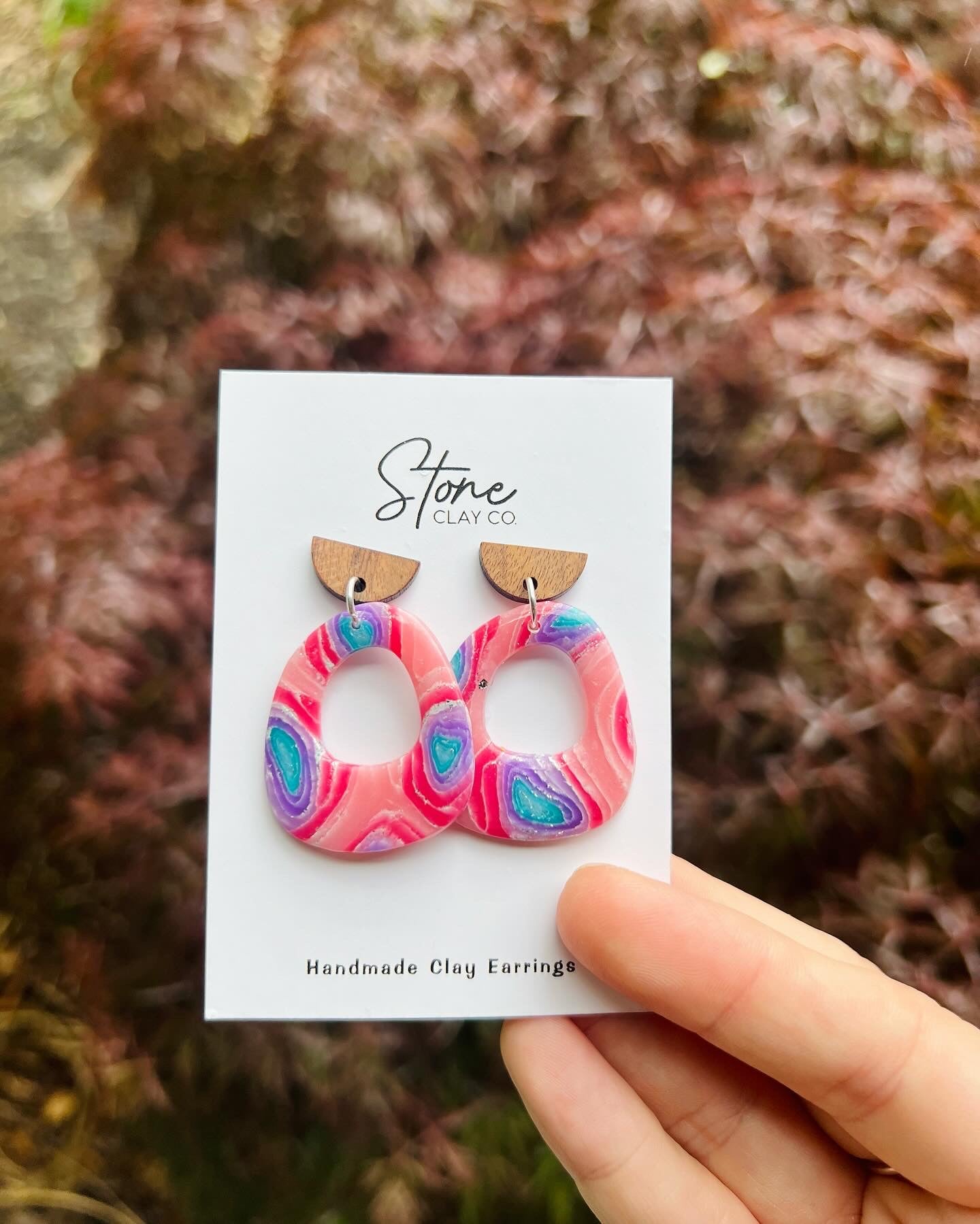 Pink Agate Gemstone Earrings