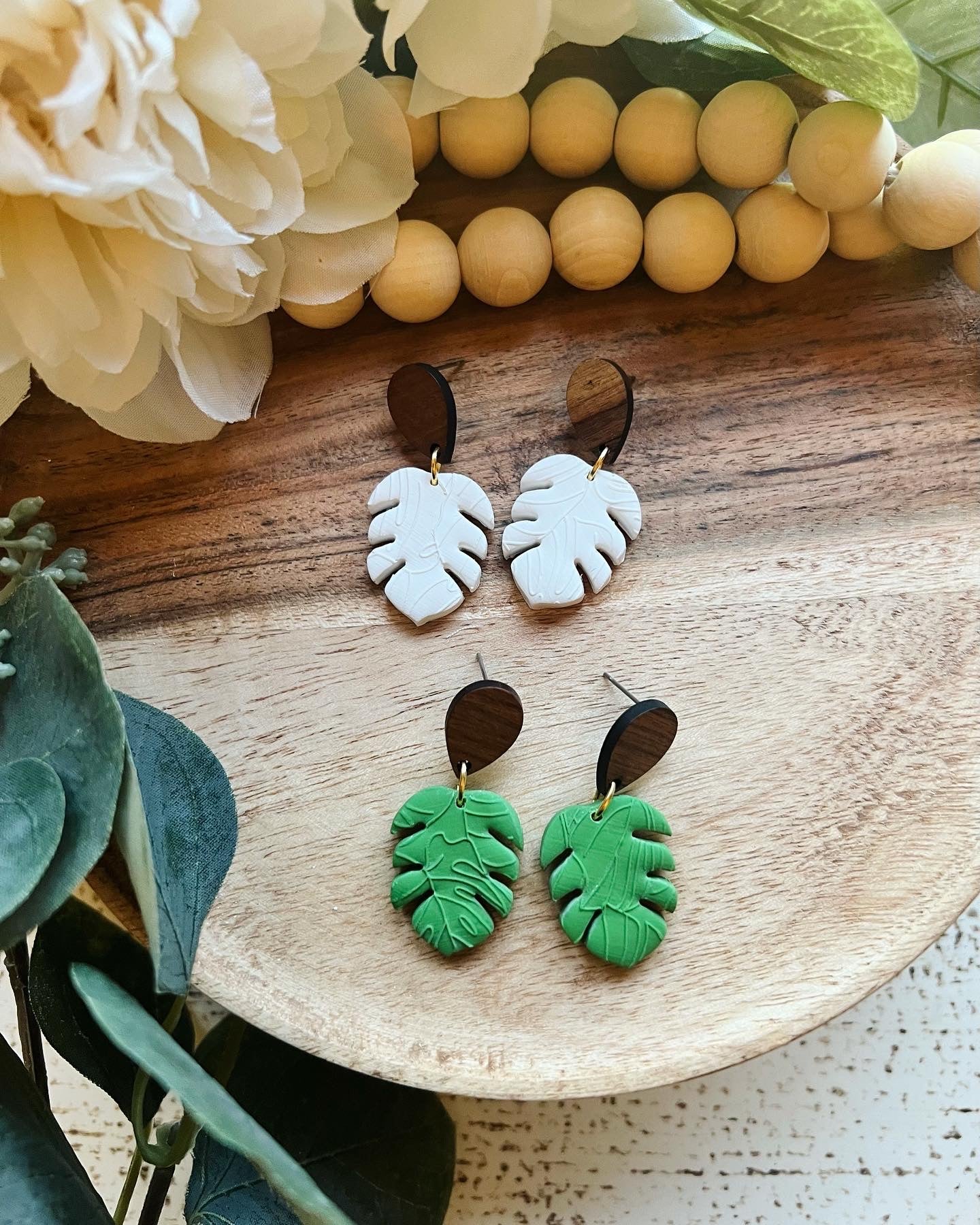 Textured Leaf Dangle Earring