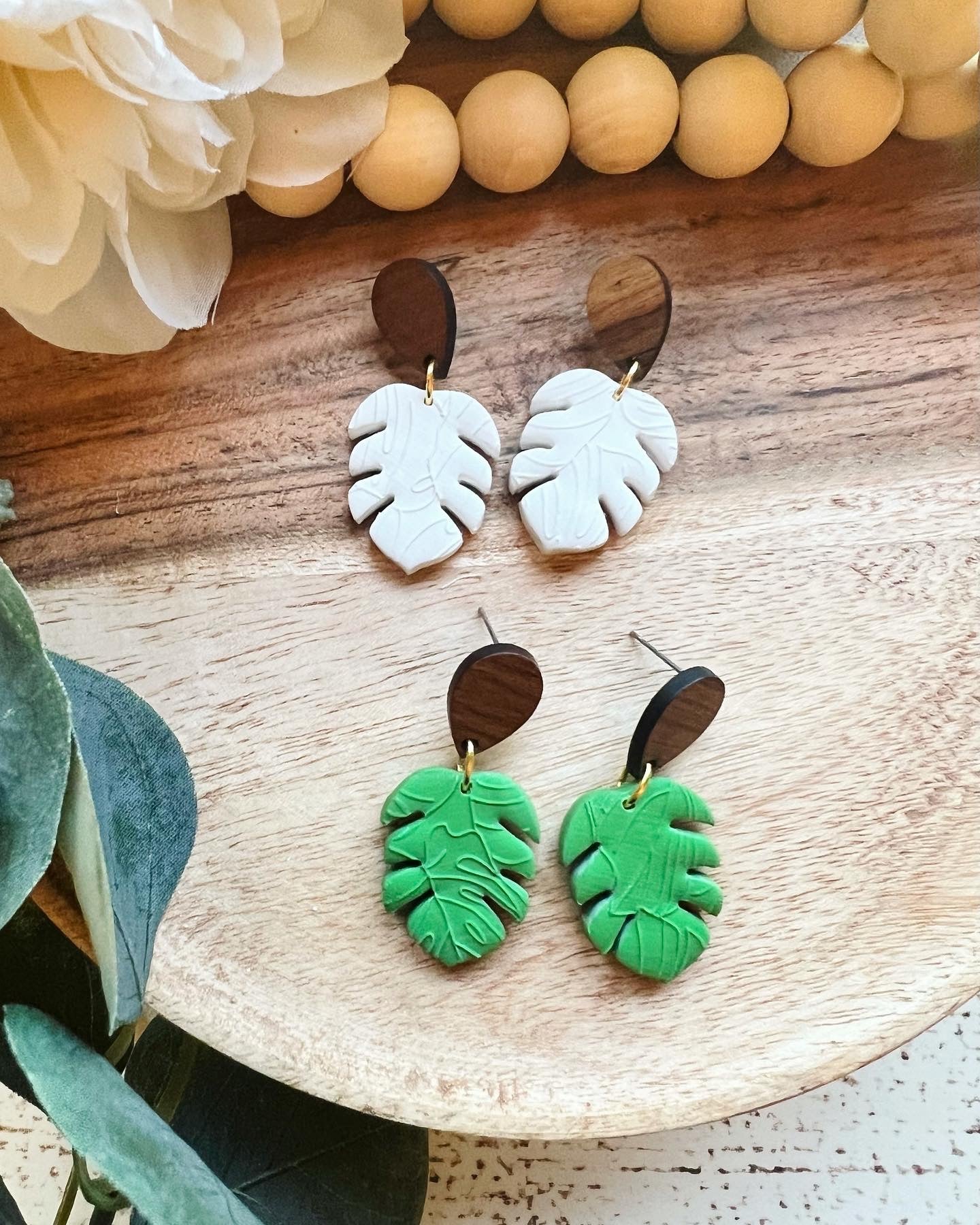 Textured Leaf Dangle Earring