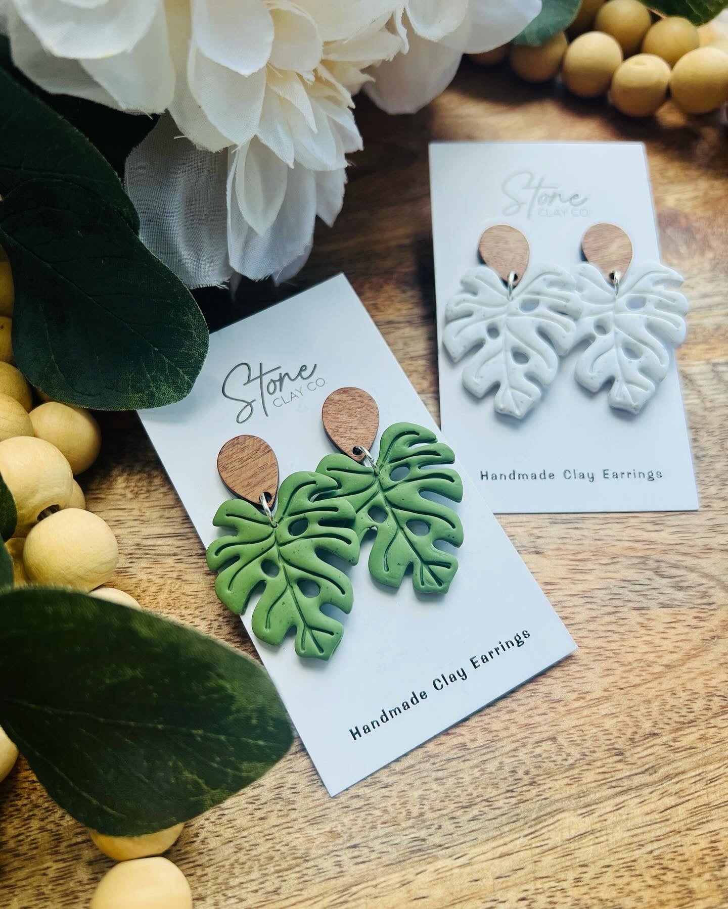 Speckled Monstera Leaf Dangles