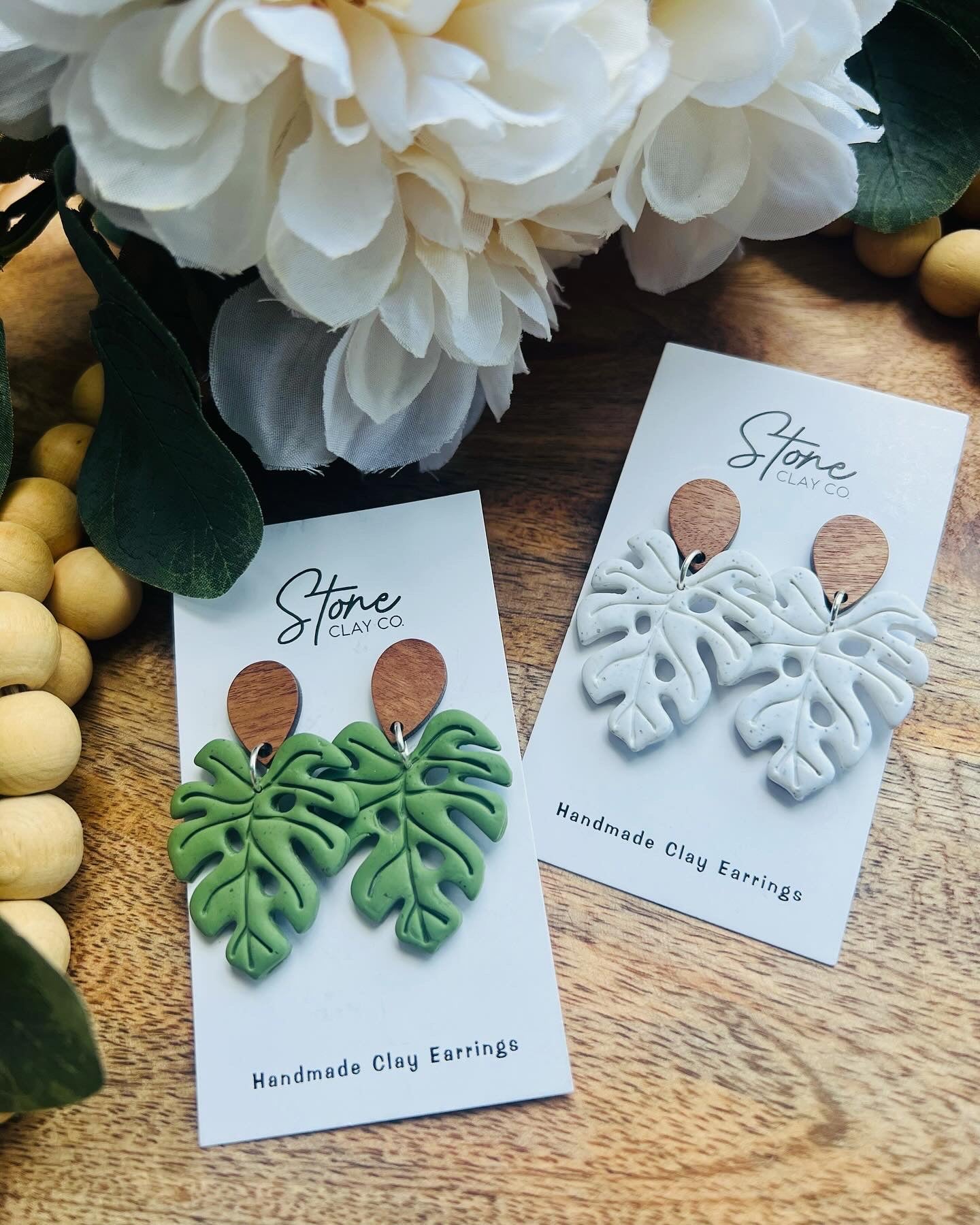 Speckled Monstera Leaf Dangles