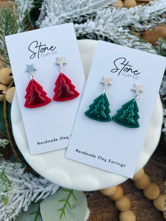 Glittered Tree Dangles With Star