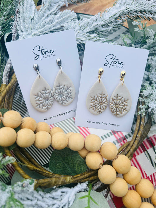 Glittered Snowflake Dangles