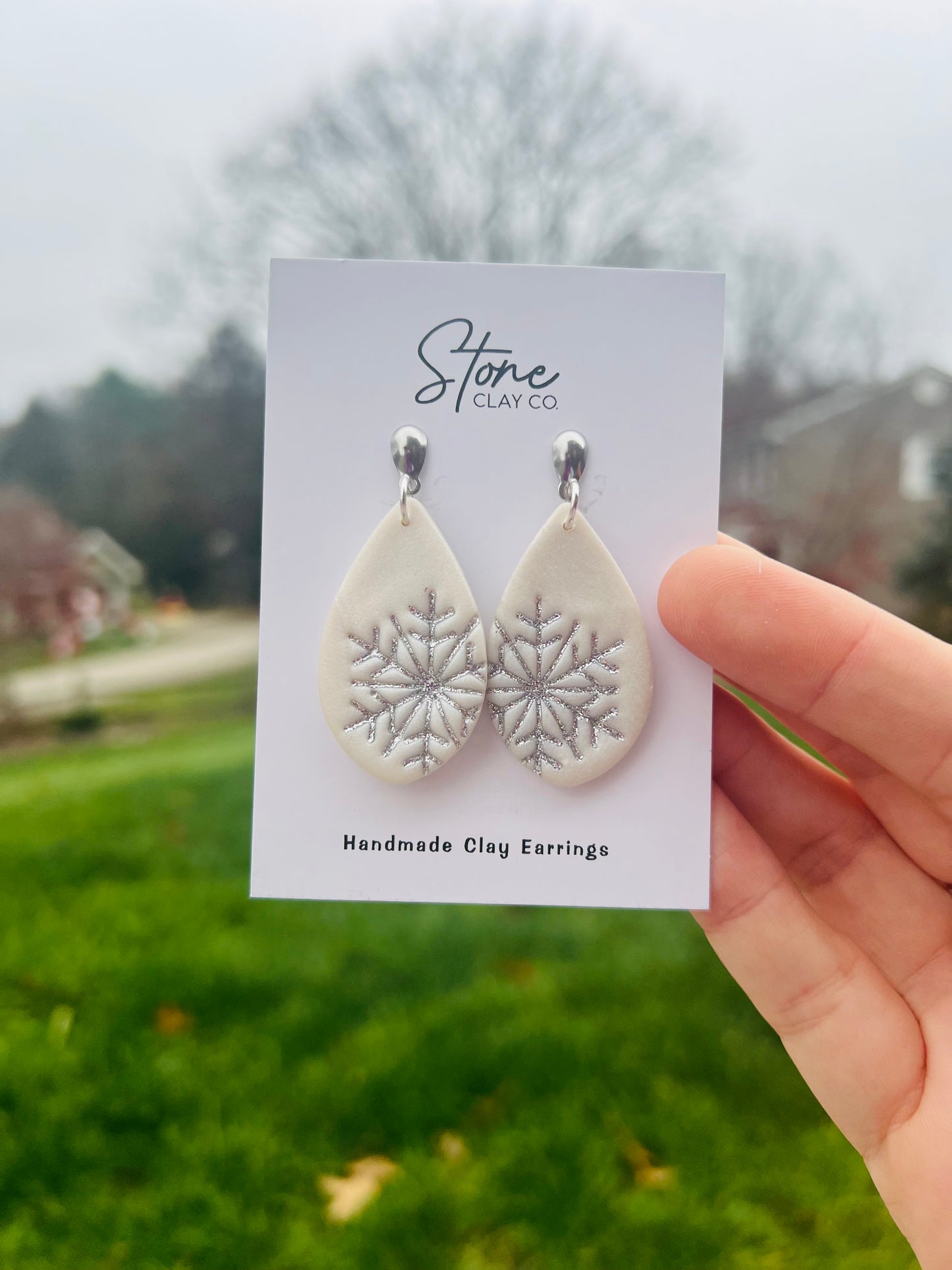 Glittered Snowflake Dangles