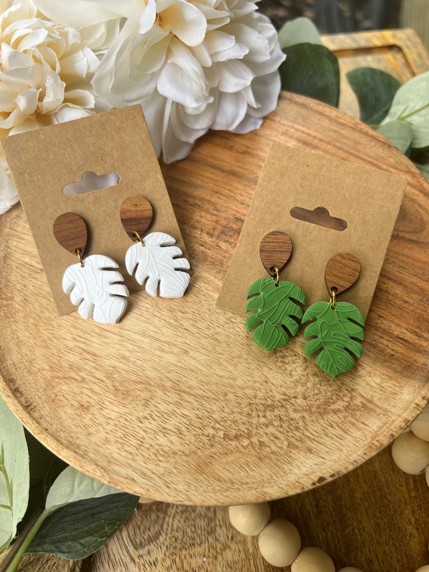 Textured Leaf Dangle Earring