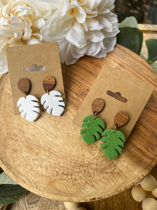 Textured Leaf Dangle Earring