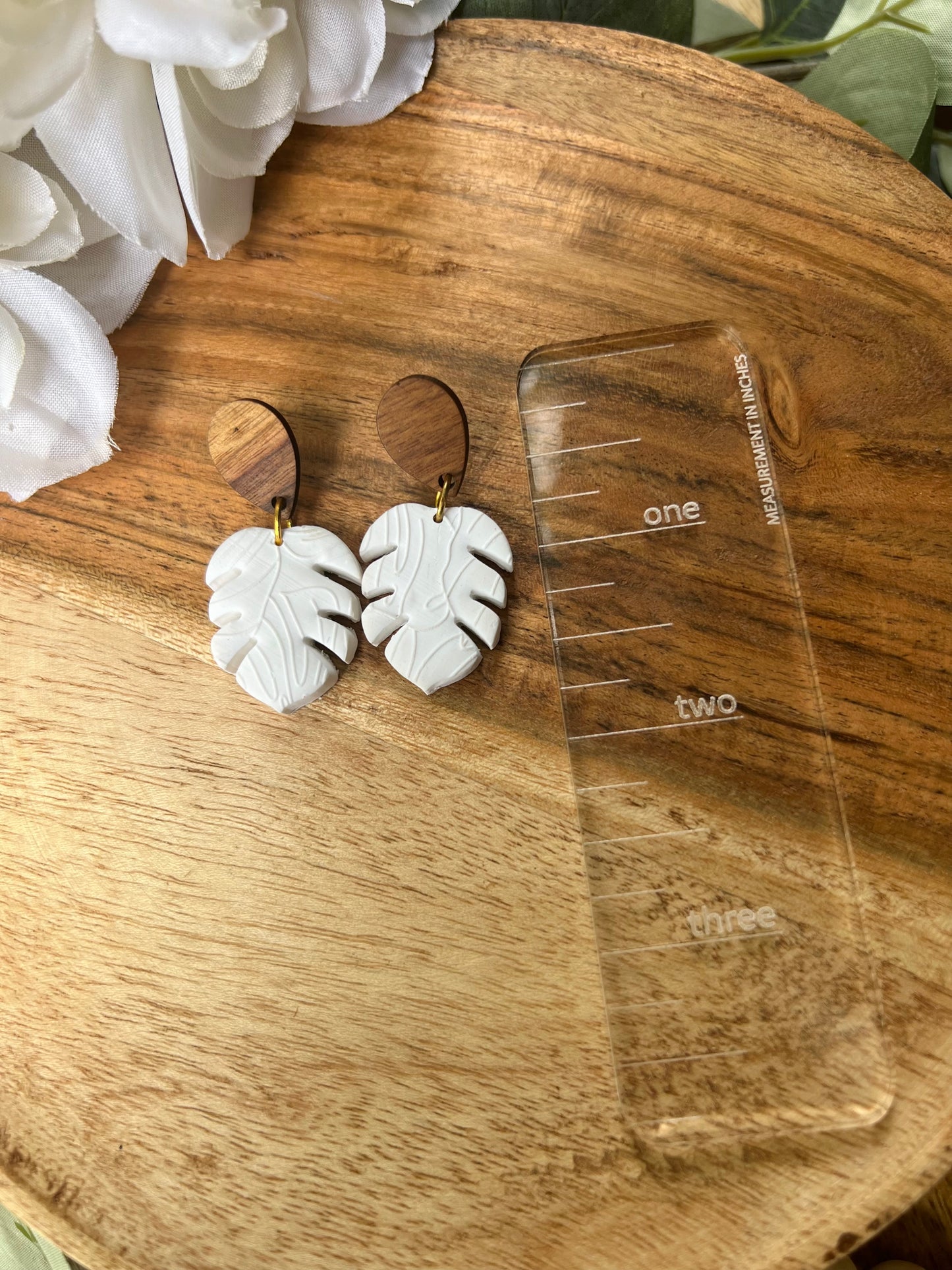Textured Leaf Dangle Earring