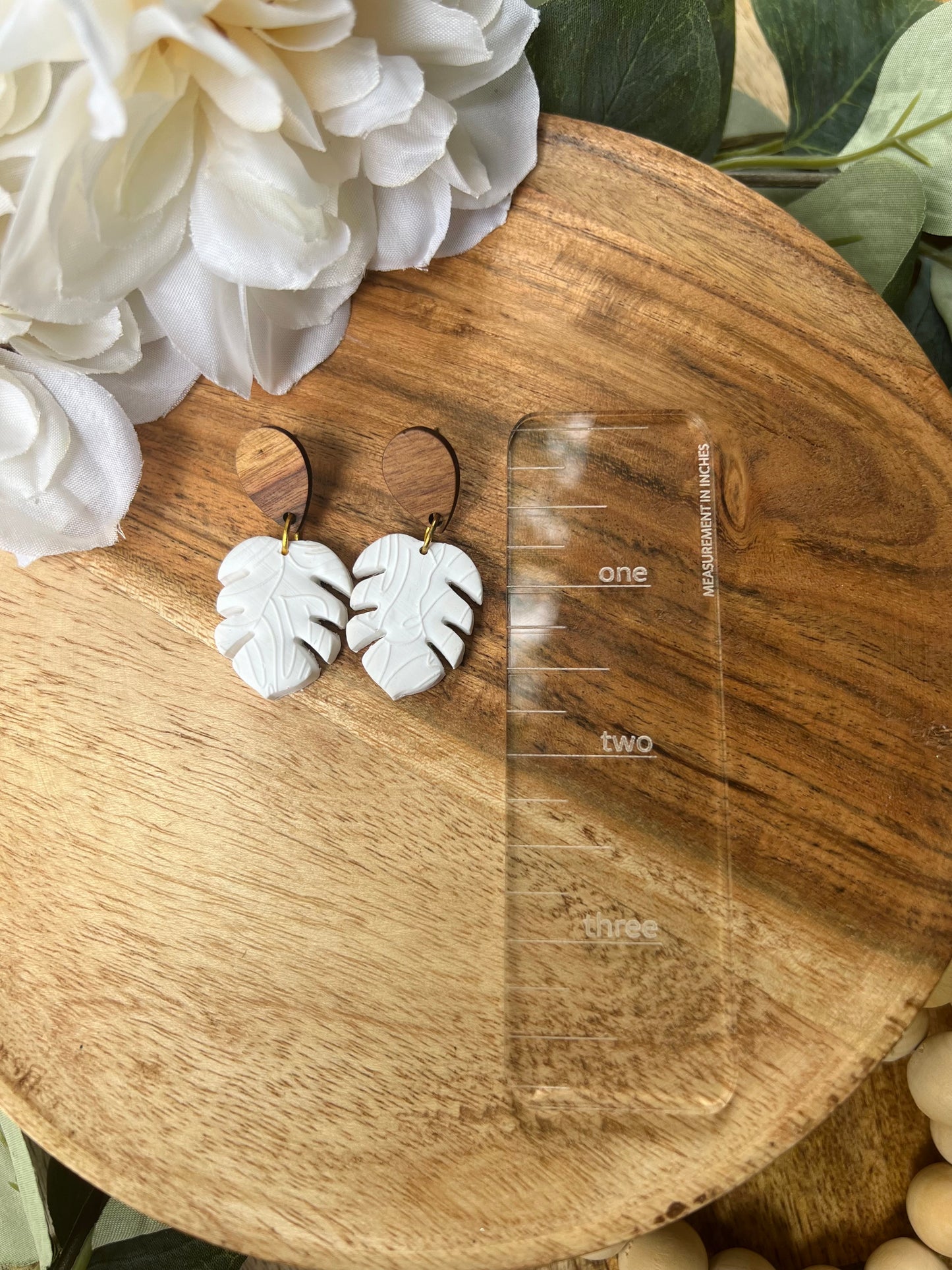 Textured Leaf Dangle Earring
