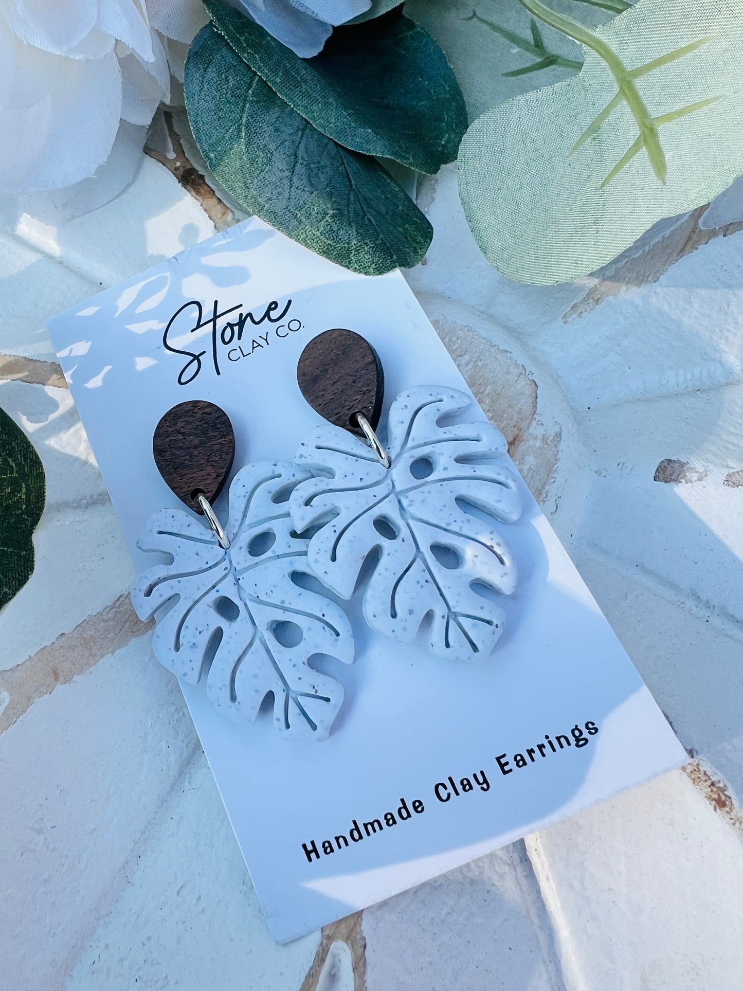 Speckled Monstera Leaf Dangles