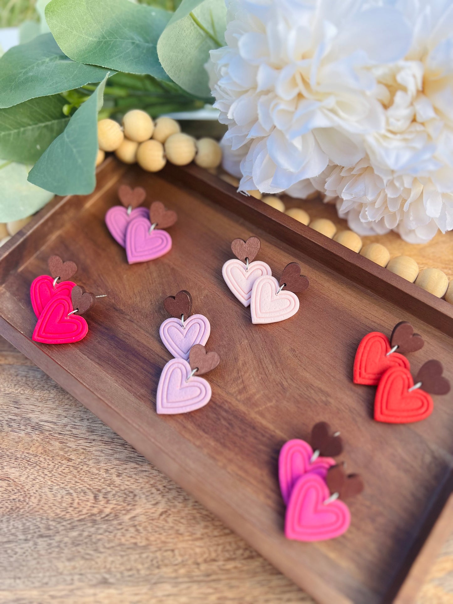 Embossed Heart Dangles