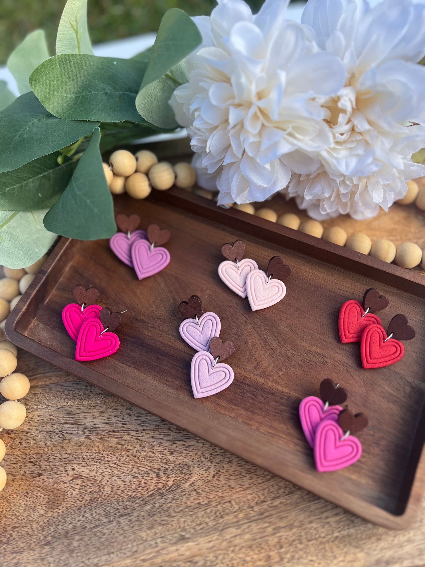 Embossed Heart Dangles