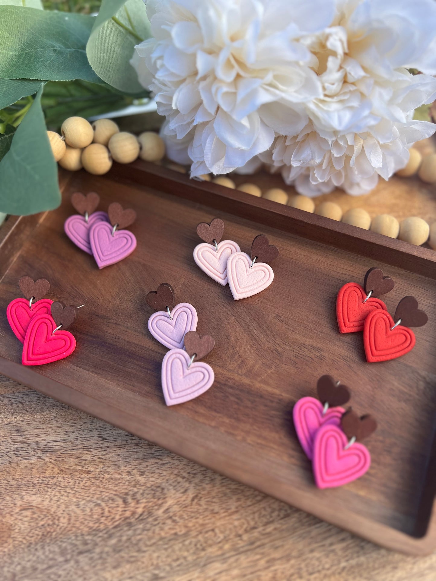 Embossed Heart Dangles