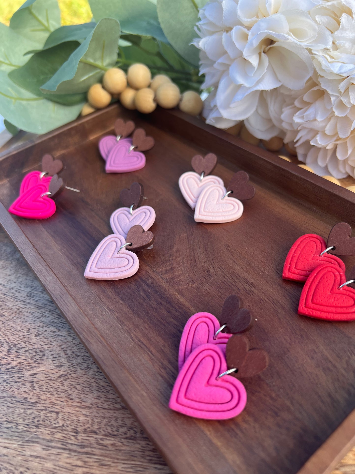 Embossed Heart Dangles