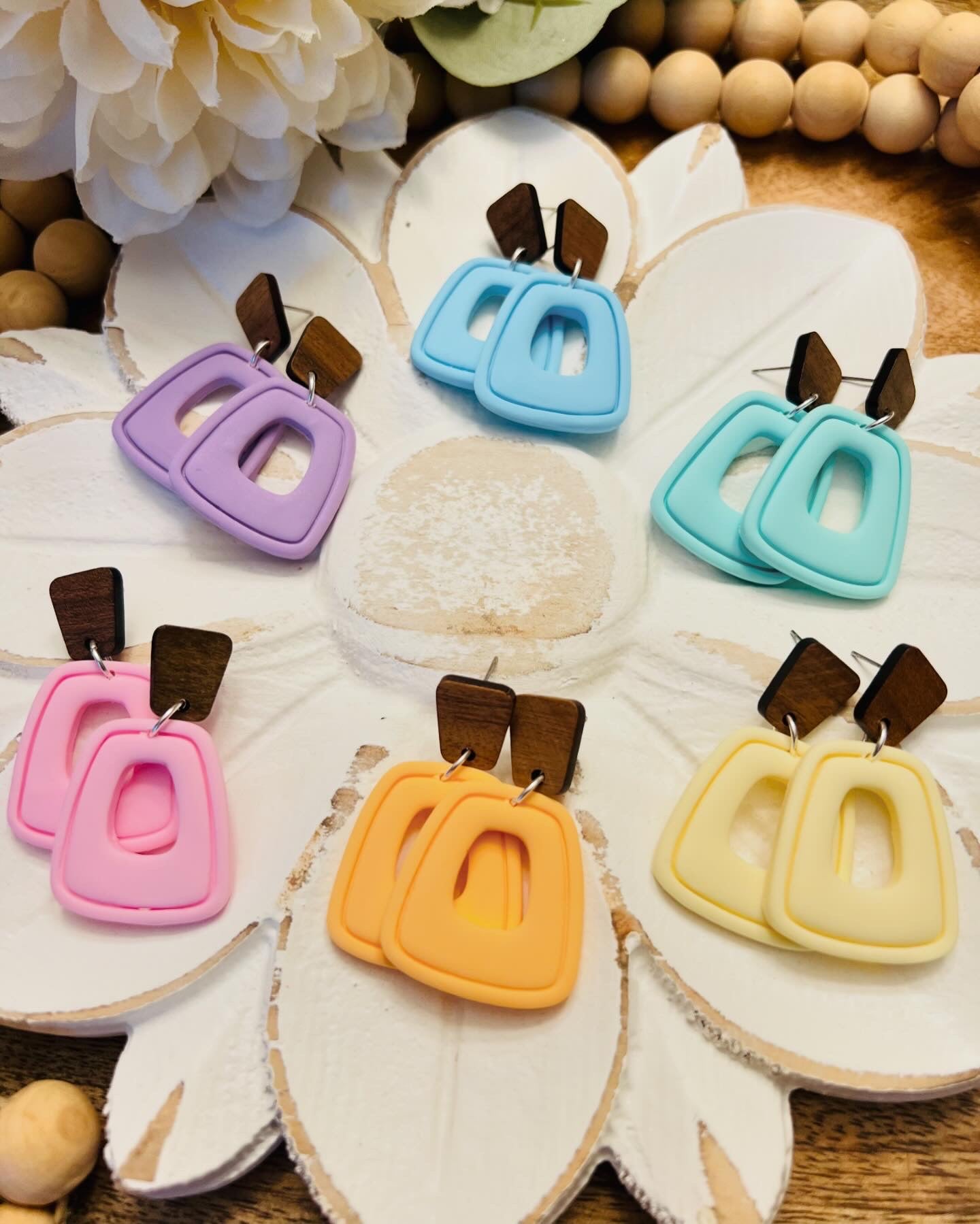 Pastel Donut Square Dangles
