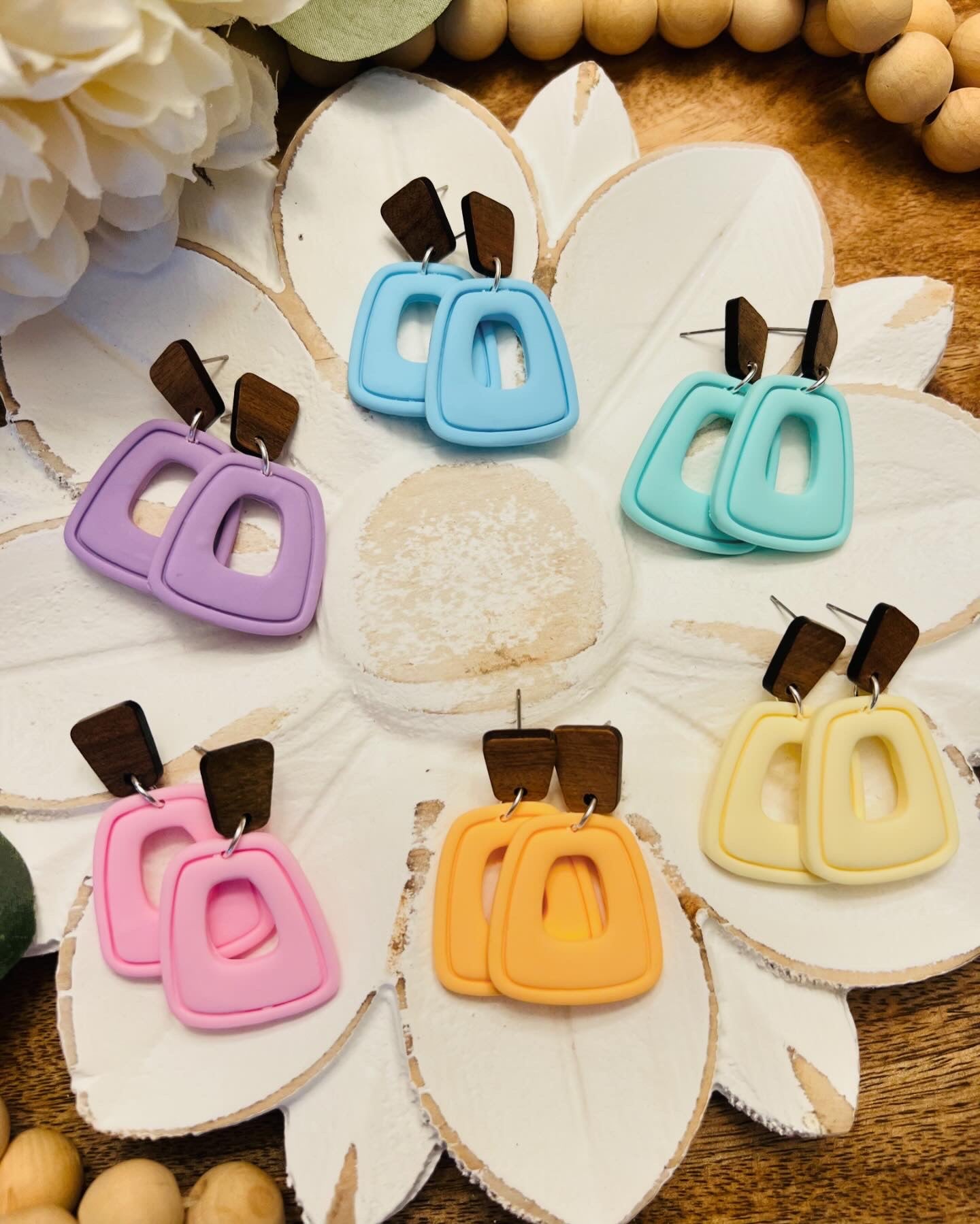 Pastel Donut Square Dangles