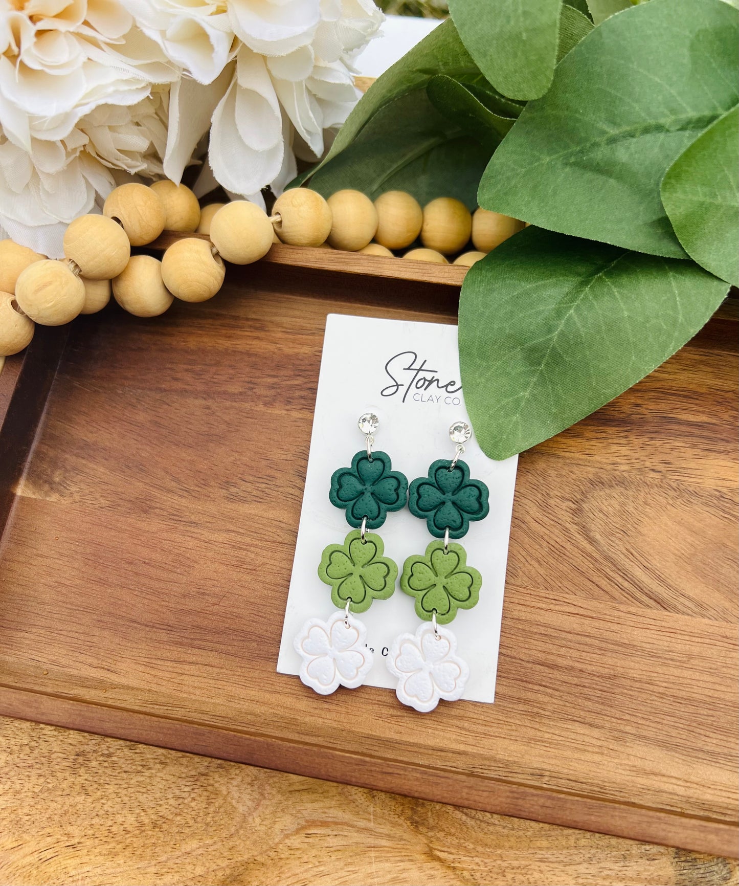 Tri-Colored Clover Dangles