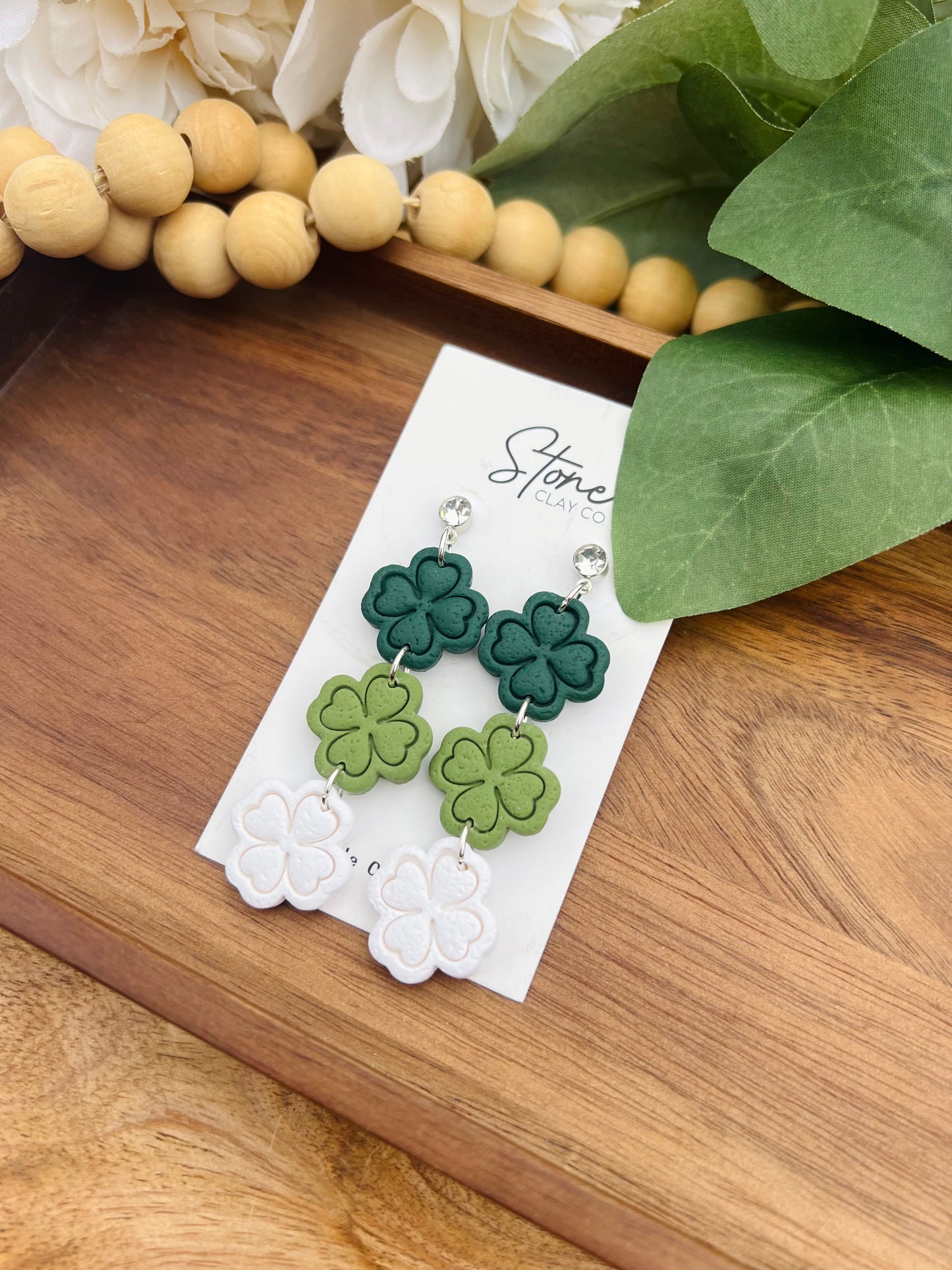 Tri-Colored Clover Dangles