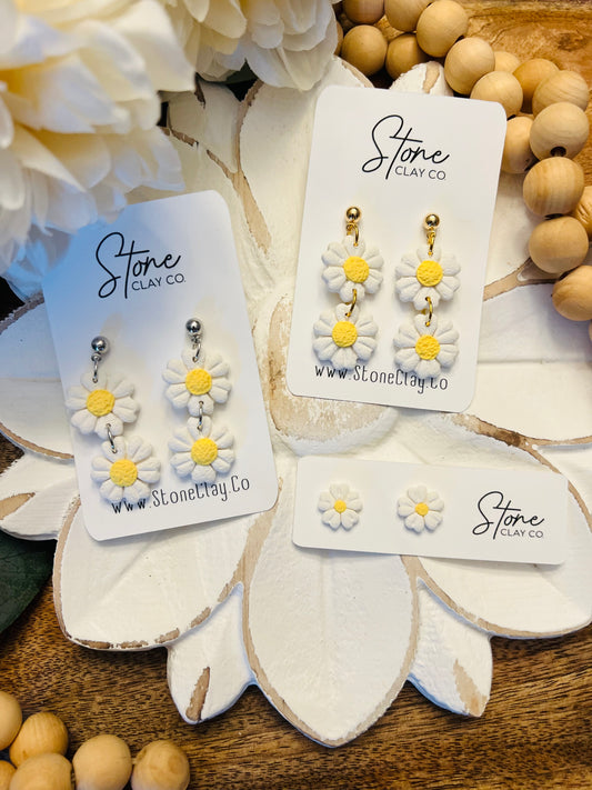 Double Daisy Dangles