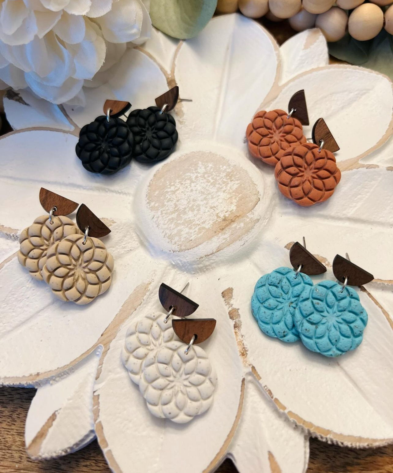 Embossed Mandala Dangles